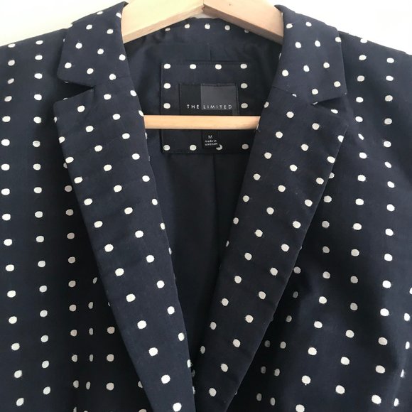 The Limited one button polka dot blazer jacket M - Picture 4 of 12